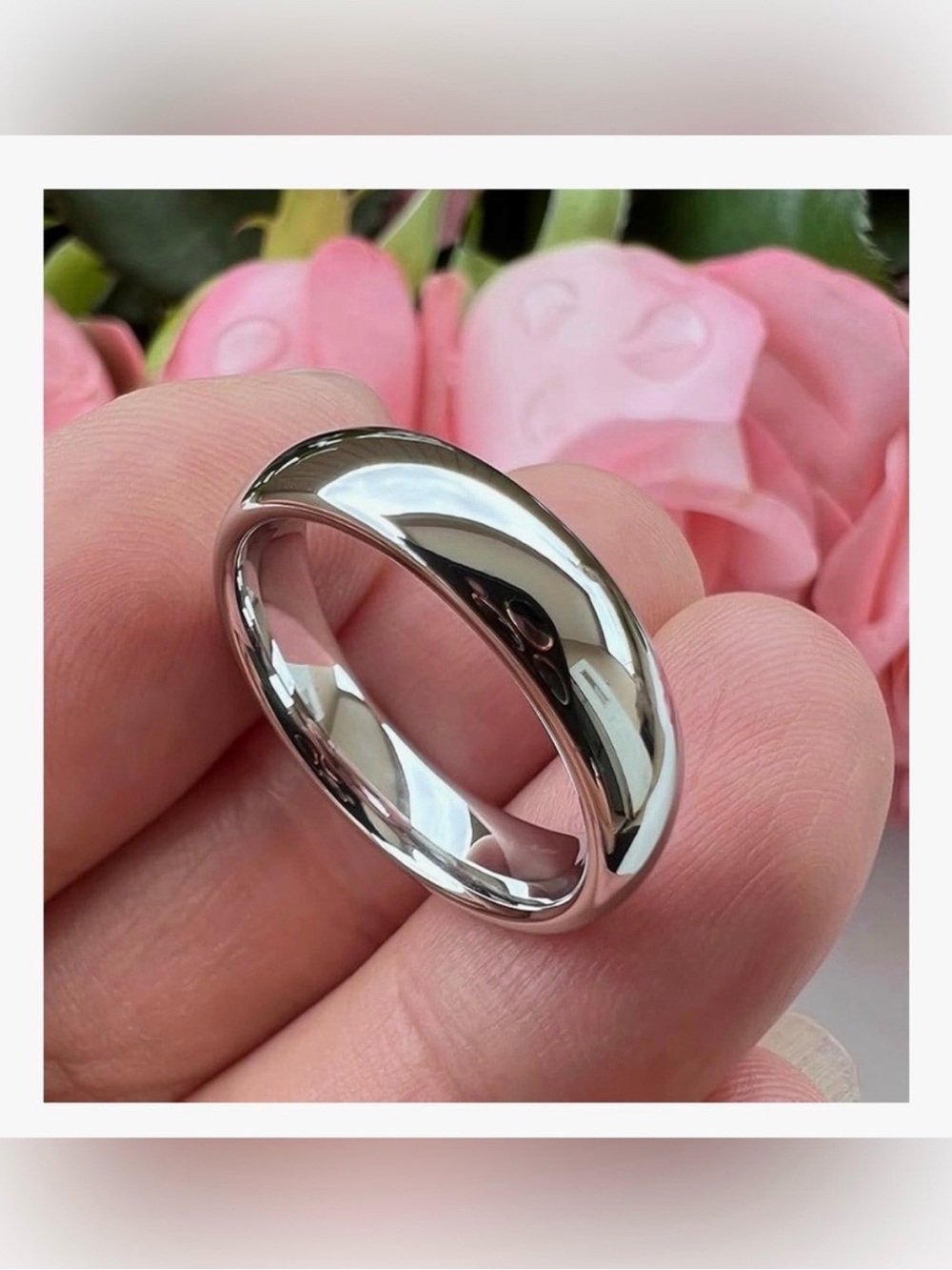 NEW! TUTISS 6mm White Tungsten Rings Women's Wedding Band Domed
Polished-
Sz 6 - Picture 2 of 4